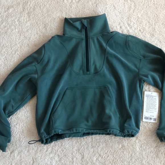 lululemon athletica Jackets & Blazers - Lululemon Brushed Softstreme Ribbed Half Zip-NWT!!